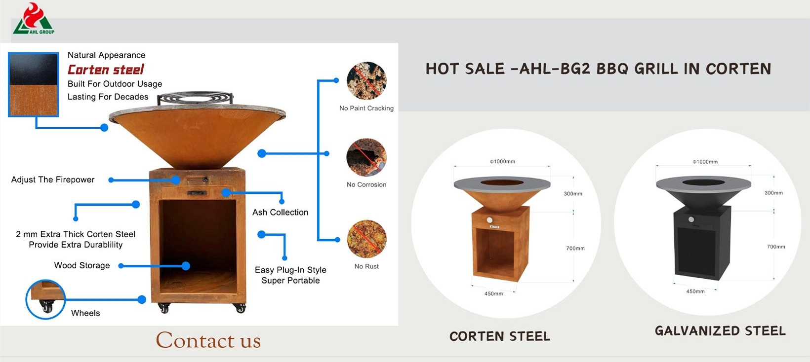 Hot Sale Outdoor Corten Steel BBQ Grill For Sale