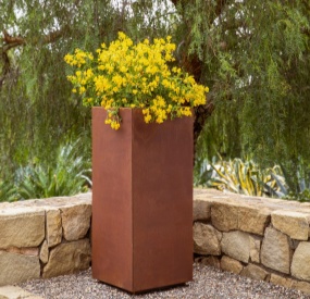 corten pedestal planter