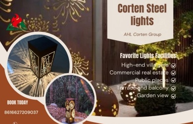 corten steel lights