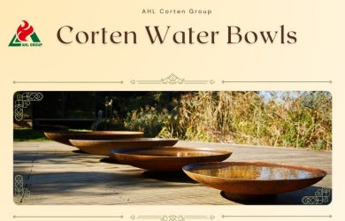 corten steel water bowl