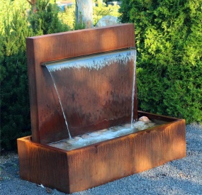 corten steel water feature