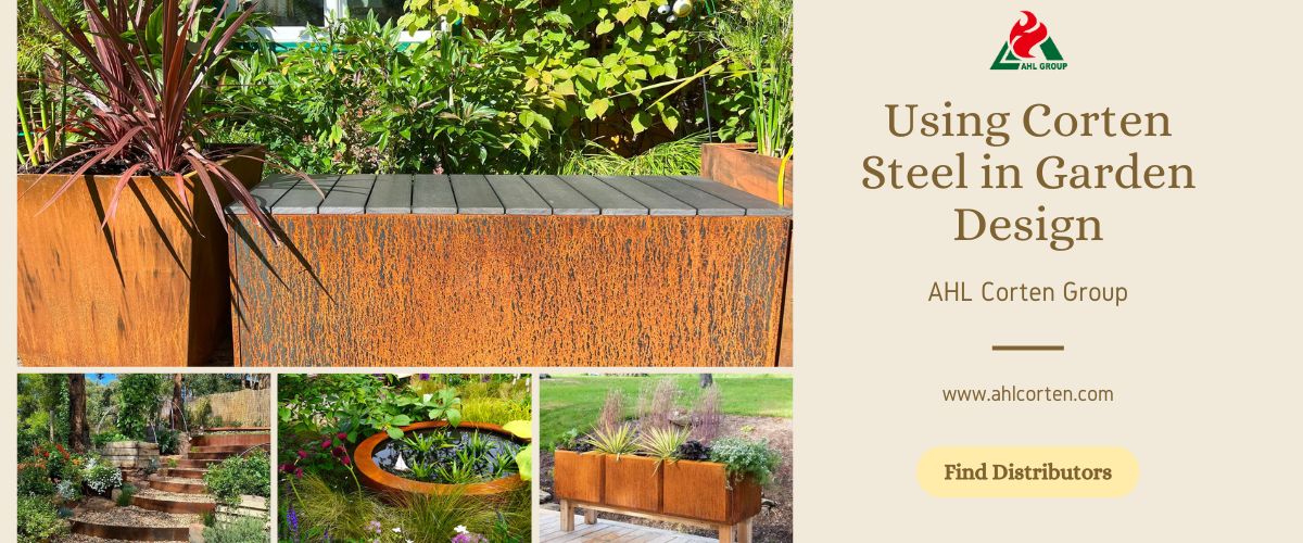 corten steel garden design