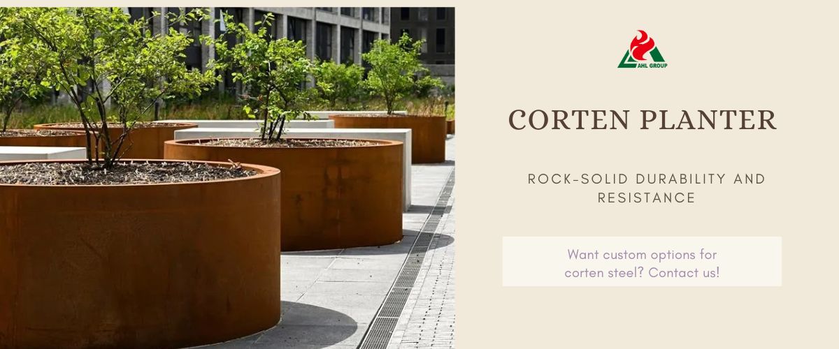 corten steel garden designs