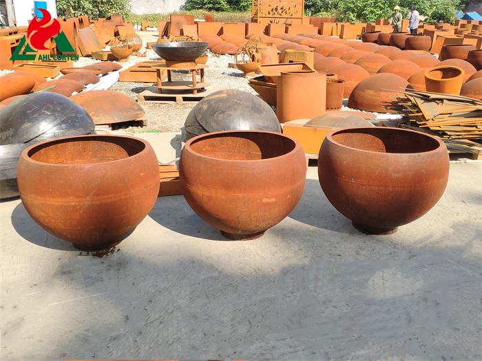 Large Round Outdoor Corten Steel Plant Pot