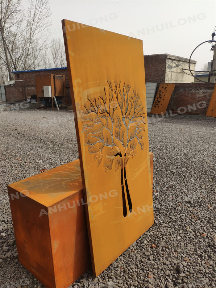 Decorative Rust Tree Corten Fence Panels For Ornamental Garden Design