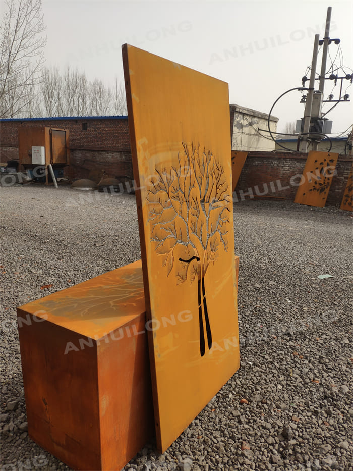 Eye-catching Rust Tree Garden Screen Panels For Garden Design NZ