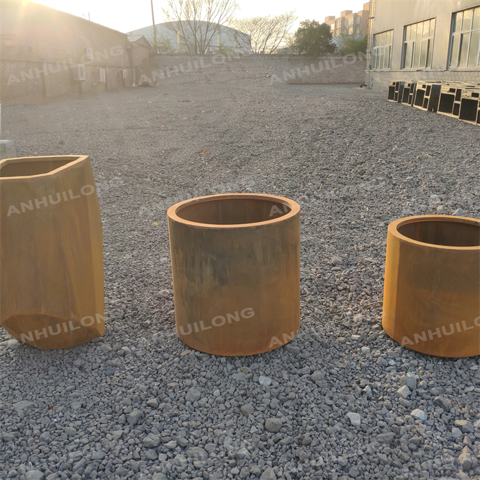 Various corten steel flower pot