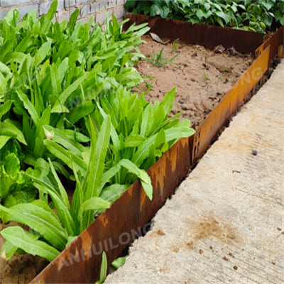 Customized rusted steel garden edging for outdoor garden