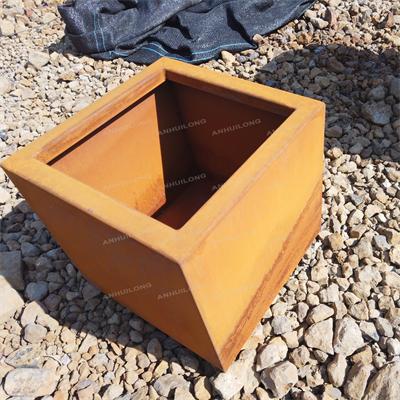 Durable outdoor large corten steel planter