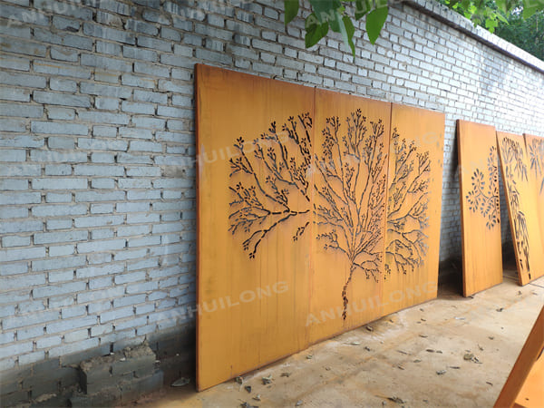 AHL  CORTEN STEEL Rustic style garden screen panels