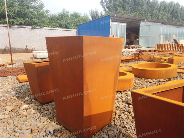 qualified no maintenance corten flower pot For Garden Art