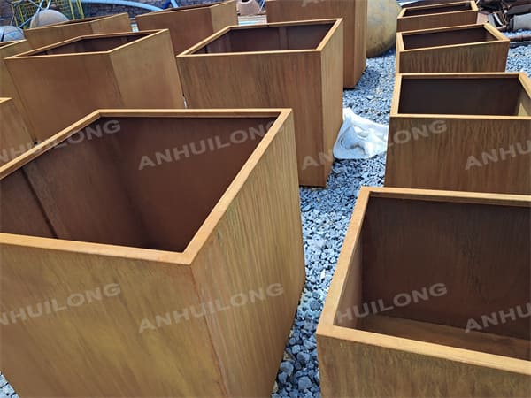 corten steel planter pot for garden landscape