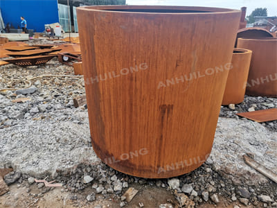 AHL can be customized with corten steel planter