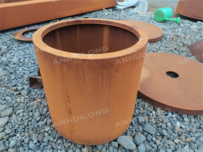 Fashionable  corten steel trough planter