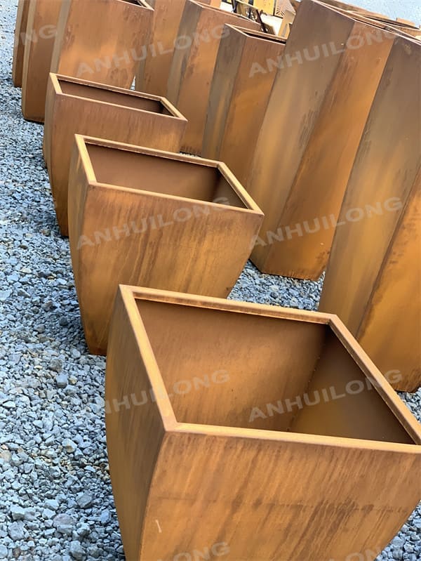 Industrial Landscape corten steel flower pot Manufacturer