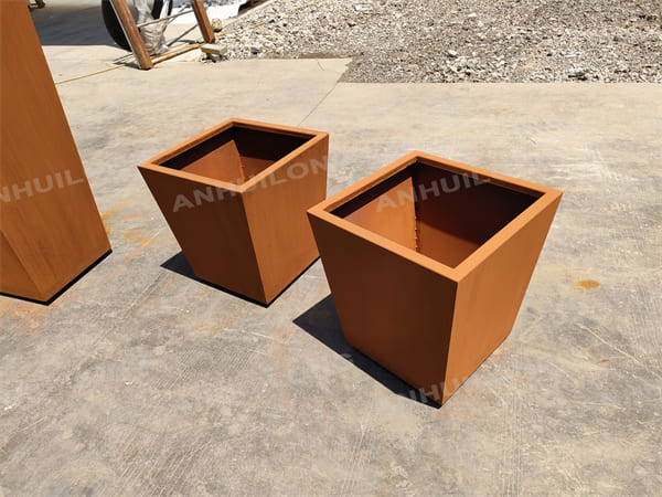 Each Corten Steel Planter Pot With The Unique Color And State