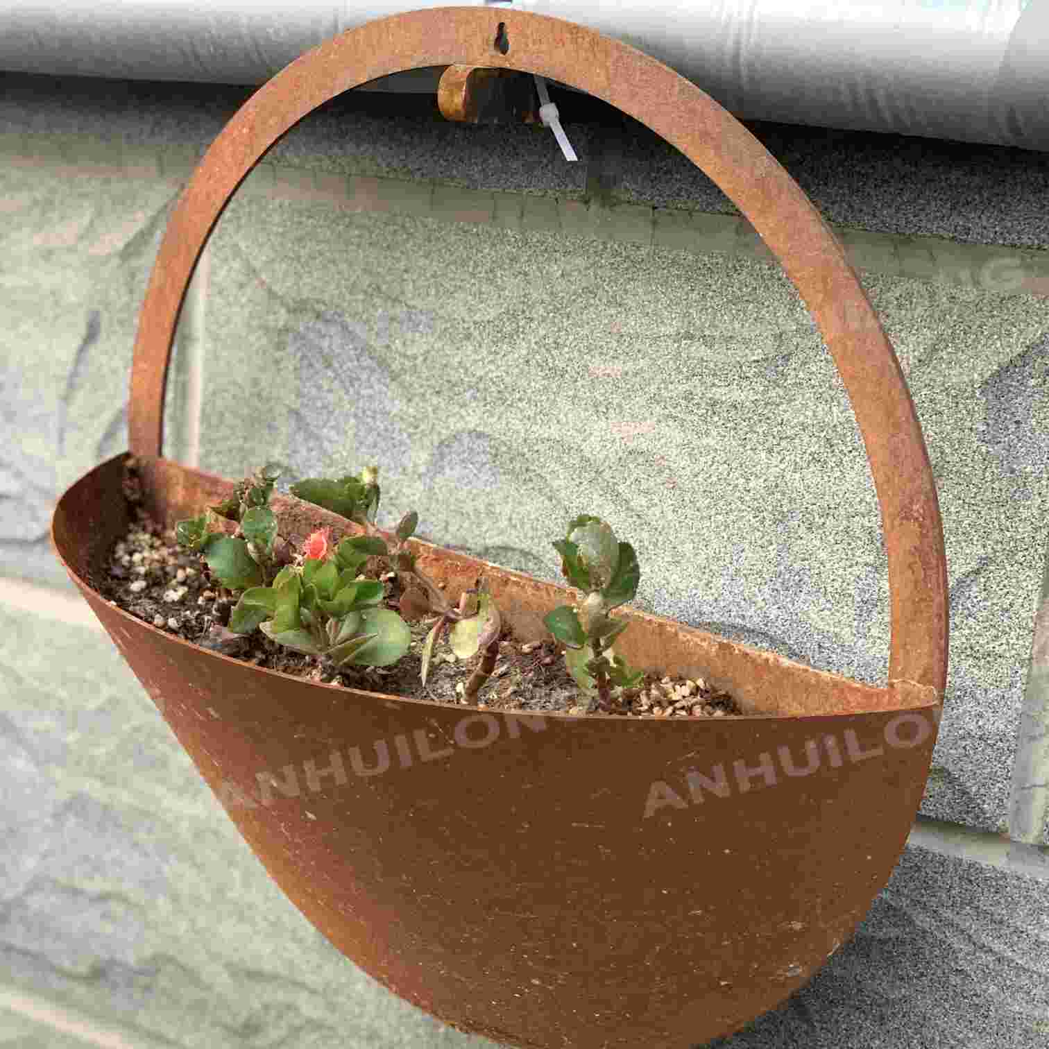 No maintenance corten steel planter for metal art