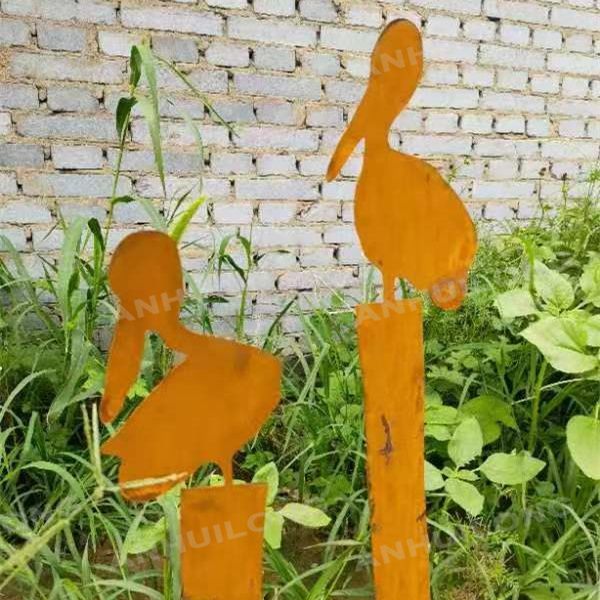 Rustic style corten steel yard art for landscaping