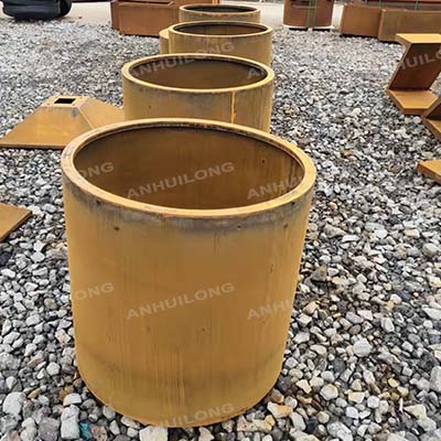 Wall Hanging Flower Pots Garden Modern Square Outdoor Planter Box Corten Steel Flower Pot