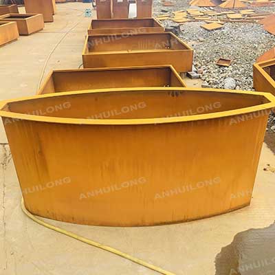 Corten rust steel fiower pot