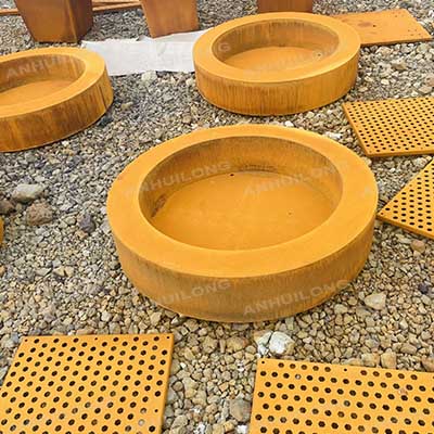 Corten rust steel fiower pot