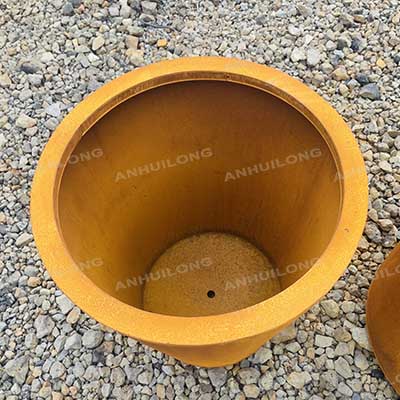 Corten rust steel fiower pot