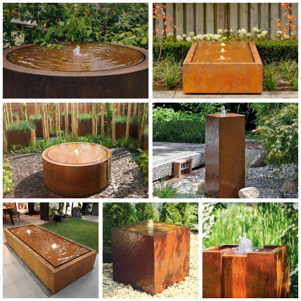 Modern Decorative corten steel water feature For Gardening Articles