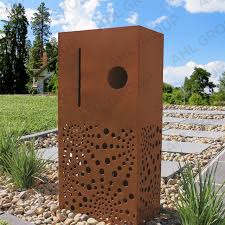 Large Outdoor corten steel mail boxes for sale and indicate street signs for commercial residences