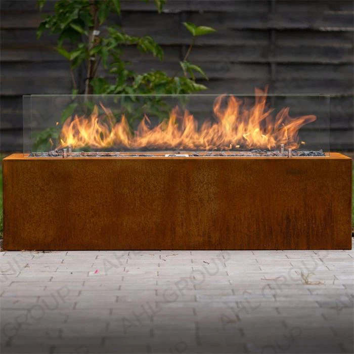 Fast Selling Square corten gas outdoor fire pit Manufacturer