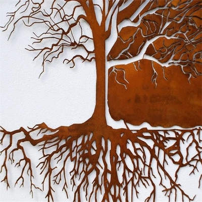 Modern rusty metal garden art for backyard design corten steel wall art Wholesale