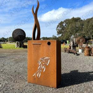 Large Outdoor corten steel mail boxes for sale and indicate street signs for commercial residences