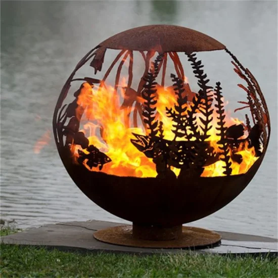 100 custom design corten steel art fireball for outdoor landscape corten fireball manufacturer