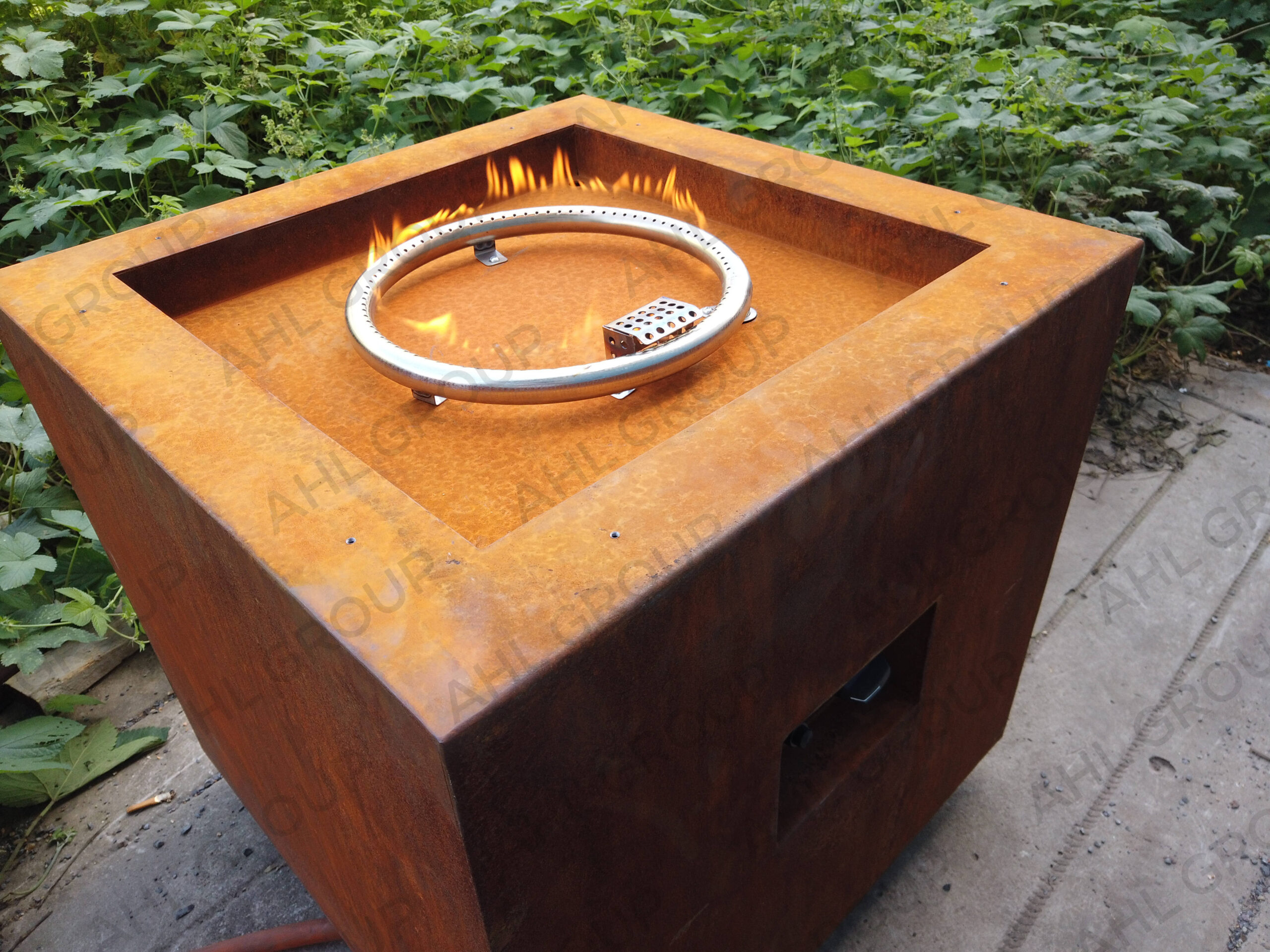 2024 fast selling corten teel gas fire pits manufacturer Outdoor corten gas fire pits for sale