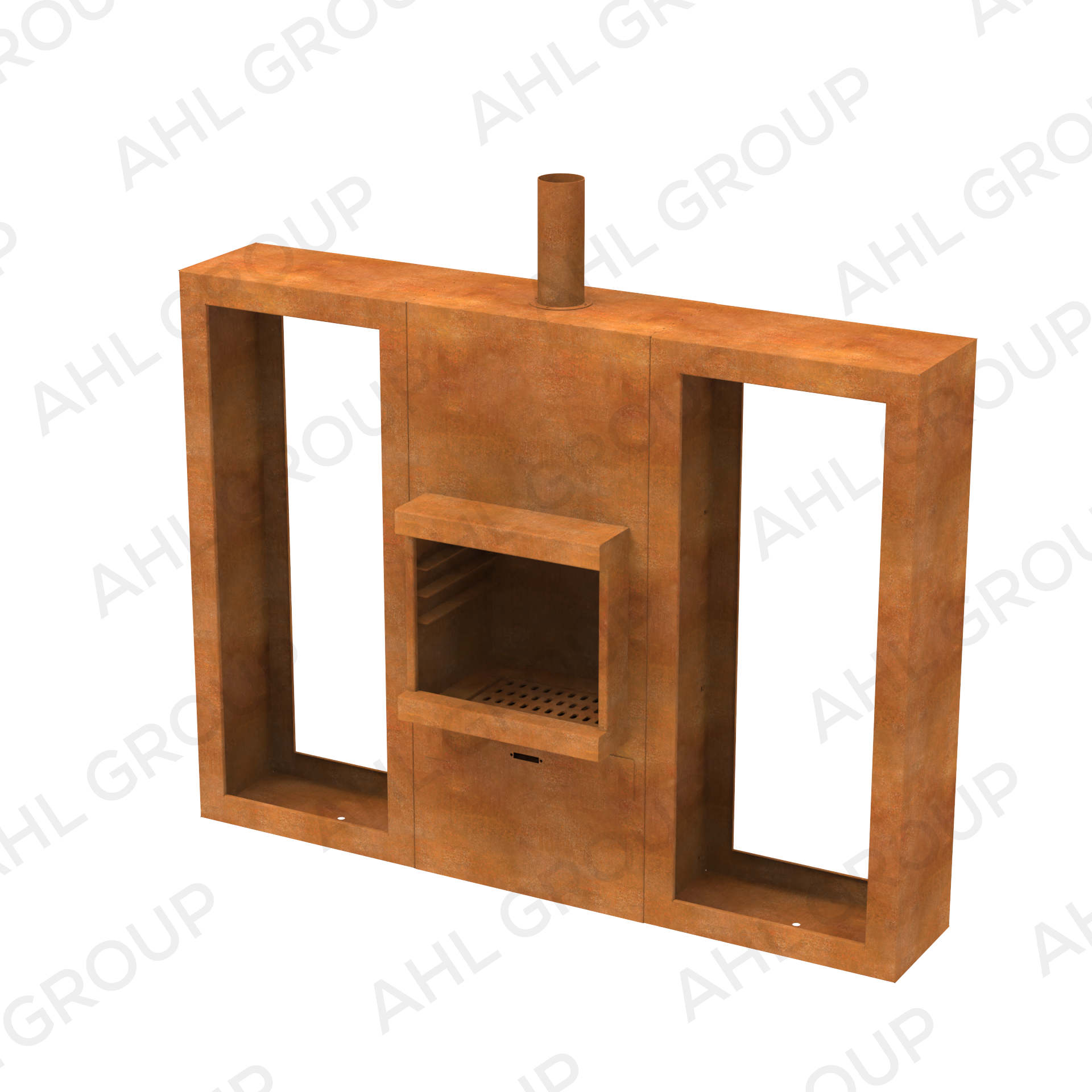 Large outdoor corten steel fireplace for sale corten steel wood burning fireplace supplier