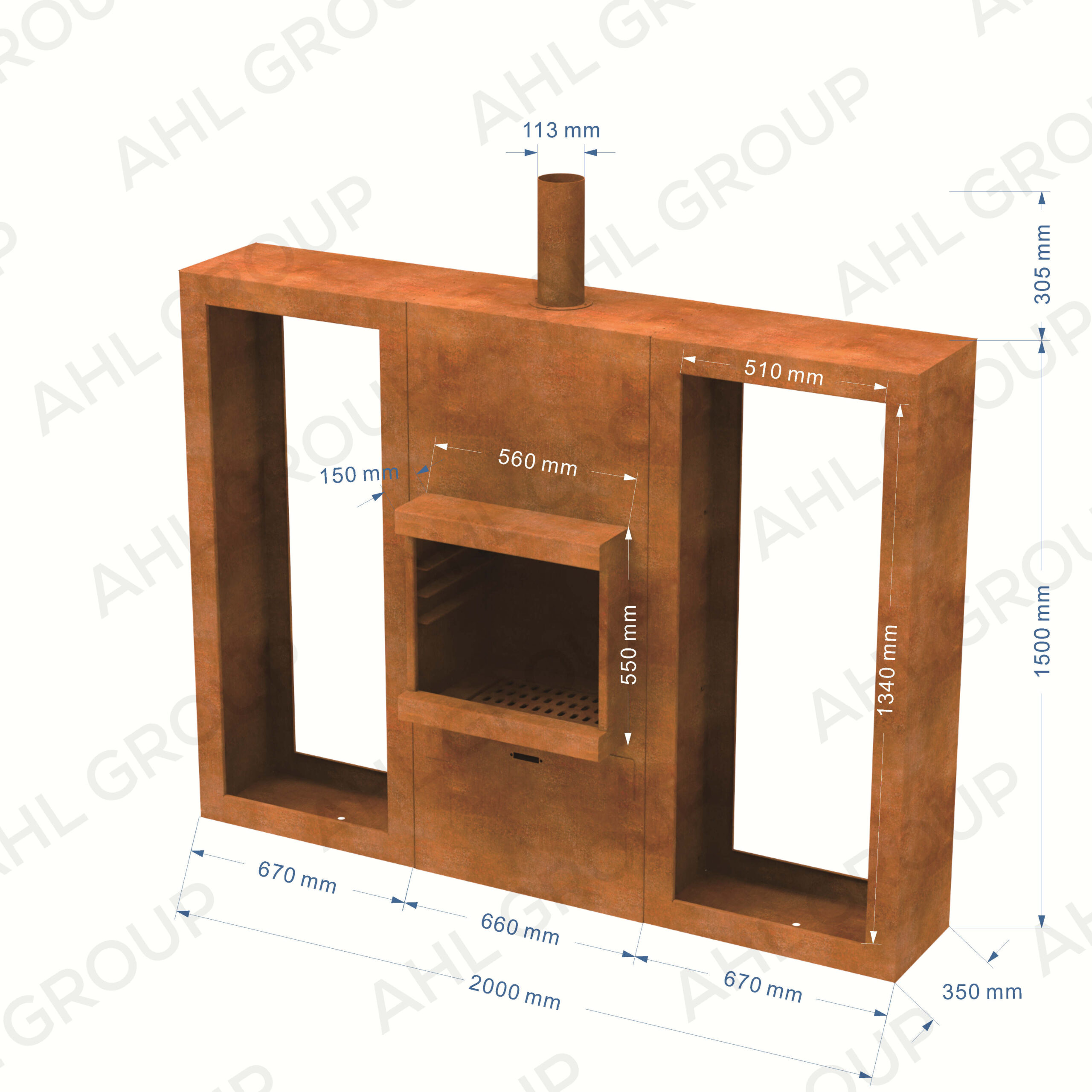 Large outdoor corten steel fireplace for sale corten steel wood burning fireplace supplier