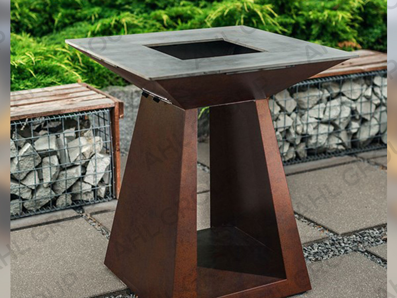 Modern Design Corten Steel Charcoal BBQ Grill Supplier Corten Barbecue Grill For Sale