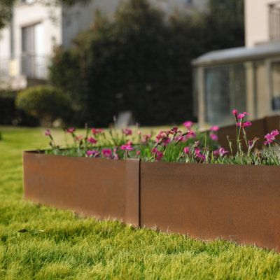 Professional cotren steel garden edge board factory Corten steel edging  installation steps