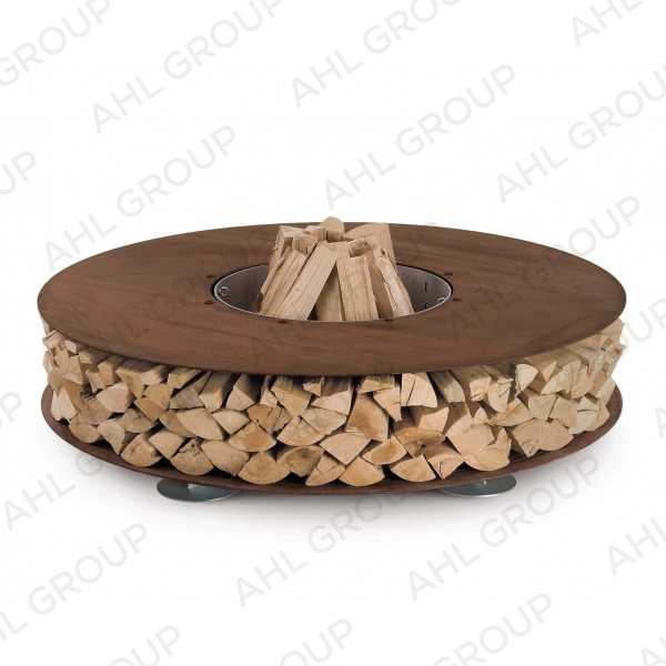 Large Outdoor Steel Fire Pit With Wood storage Supplier