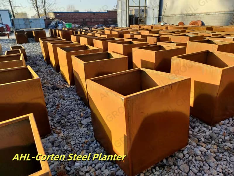 2025 decorative outdoor open bottom corten planter for sale