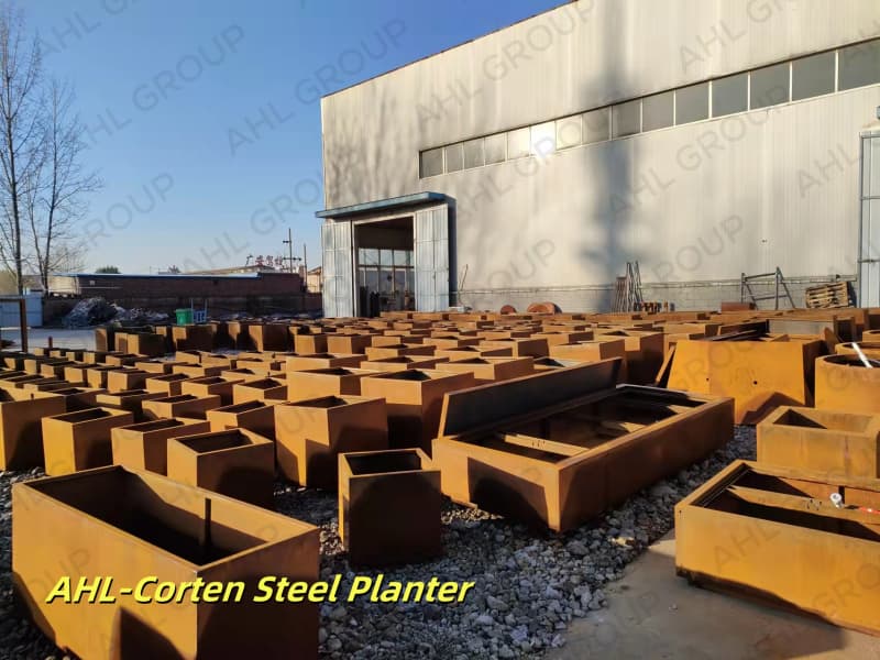 2025 decorative outdoor open bottom corten planter for sale