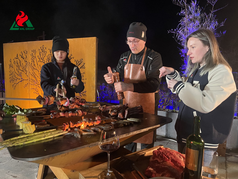 How to use a Corten Steel BBQ Grill at an Outdoor Party?