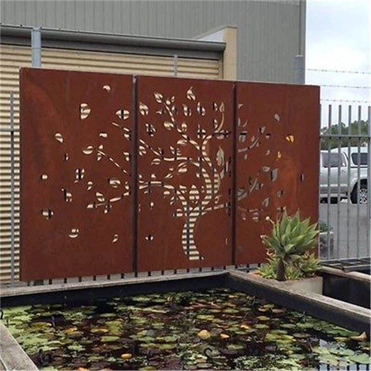 New deisgn outdoor garden corten steel Privacy screen  panel for sales