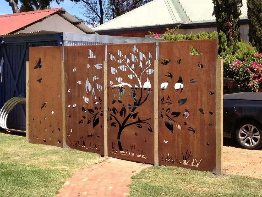 New deisgn outdoor garden corten steel Privacy screen  panel for sales