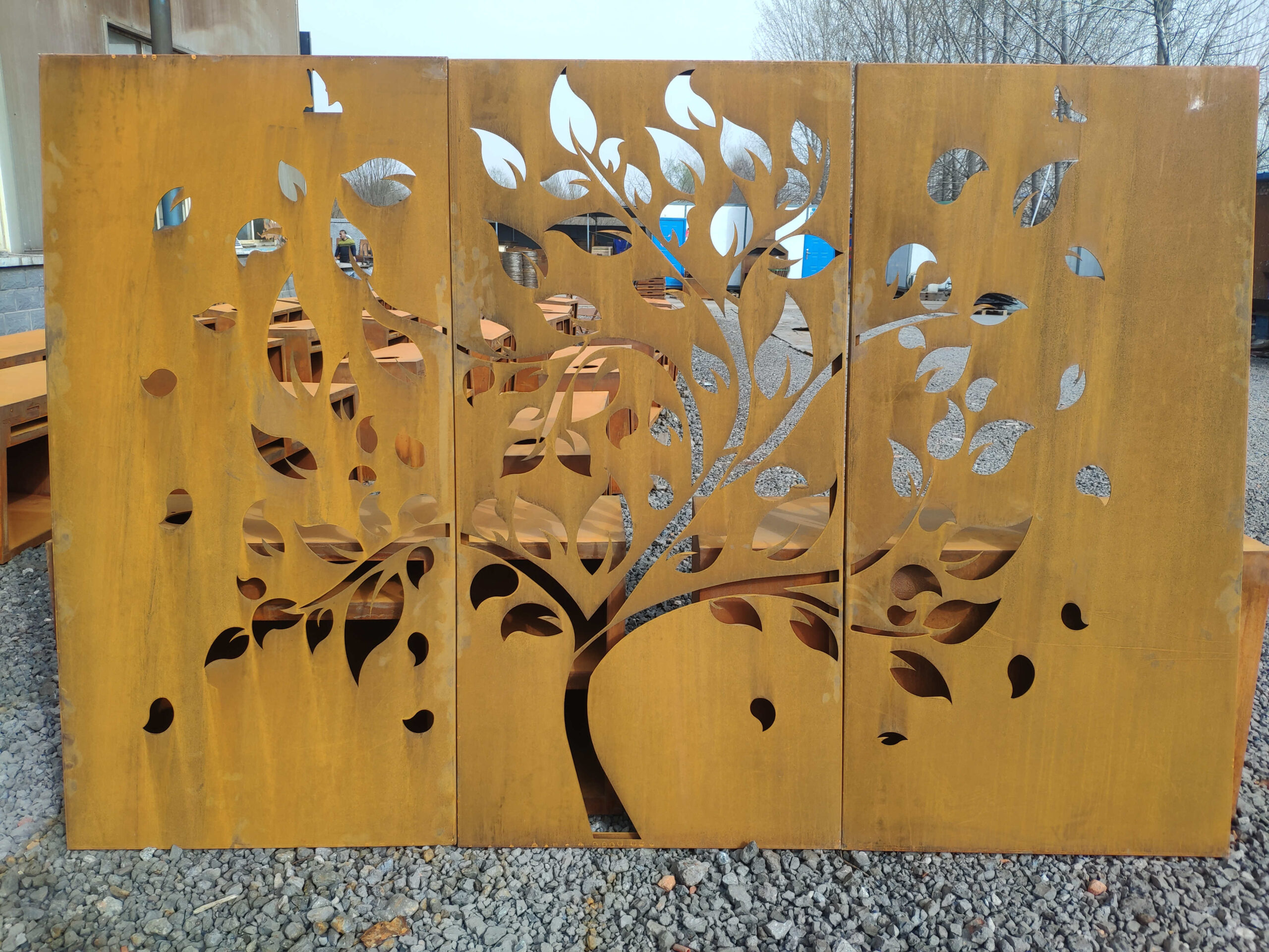 New deisgn outdoor garden corten steel Privacy screen  panel for sales