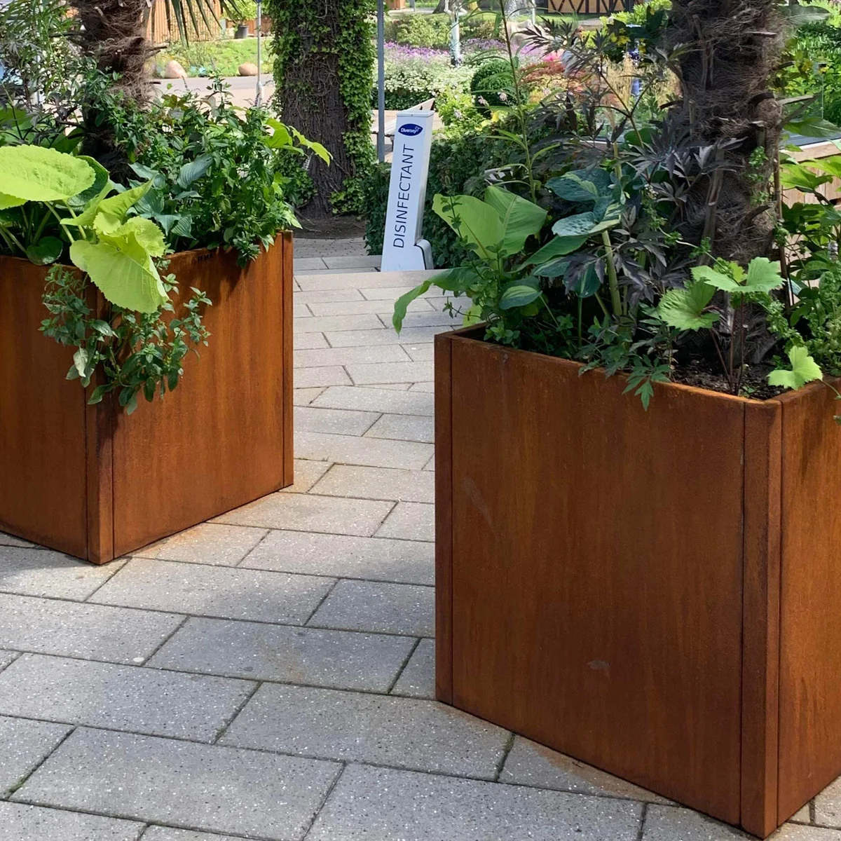 2025 Decorative outdoor corten steel planter pots for landscape deisgn